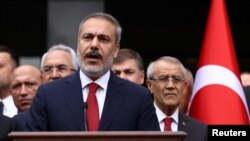 Menteri Luar Negeri Turki Hakan Fidan berbicara di Ankara (foto: dok). 
