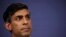 FILE - Britain's Prime Minister Rishi Sunak looks on during a news conference at Number 9 Downing Street on public sector pay, in London, July 13, 2023.