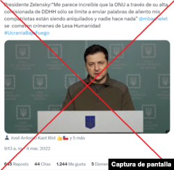 Captura de la publicación que fue difundida en X.