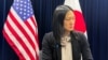 Đặc phái viên Hoa Kỳ về các vấn đề nhân quyền Triều Tiên Julie Turner phát biểu với truyền thông tại đại sứ quán Mỹ ở Tokyo, Nhật Bản, ngày 14 tháng 2 năm 2024. 