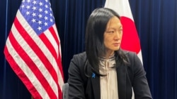 Đặc phái viên Hoa Kỳ về các vấn đề nhân quyền Triều Tiên Julie Turner phát biểu với truyền thông tại đại sứ quán Mỹ ở Tokyo, Nhật Bản, ngày 14 tháng 2 năm 2024. 