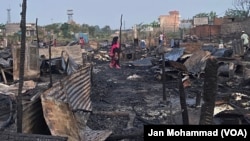 A Rohingya refugee camp in Delhi after a fire in 2021. Fires broke out in Delhi, Jammu and other places more than a dozen times, flattening several Rohingya refugee camps in the past few years.