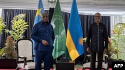 Felix Tshisekedi, Presidente da RD Congo e Paul Kamae, Presidente do Ruanda