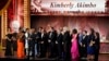 David Stone and members of the company of "Kimberly Akimbo" accept the award for best musical at the 76th annual Tony Awards on June 11, 2023, at the United Palace theater in New York.