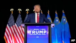 FILE - Former President Donald Trump speaks at a campaign event in Las Vegas, Nevada, July 8, 2023.