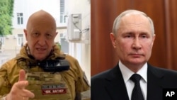 ARHIVA: Kombinovana fotografija Jevgenija Prigožina, lidera grupe Vagner i ruskog predsednika Vladimira Putina (Foto: AP)