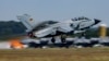 Pesawat ECR Tornado Jerman lepas landas saat Latihan Pertahanan Udara 2023 di bandara militer Jagel, Jerman utara, 9 Juni 2023. (Axel Heimken / POOL / AFP)