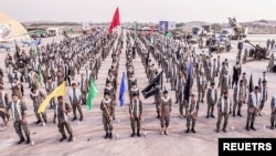 (FILE) Members of the Islamic Revolution Guards Corps (IRGC) navy participate in an exercise in Abu Musa Island, in this picture obtained on August 2, 2023.