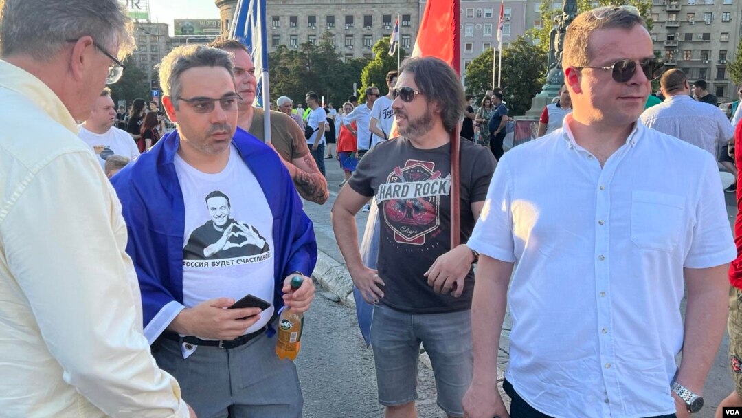 Petar Nikitin (lijevo), osnivač Ruskog demokratskog društva, na protestu (arhiva)