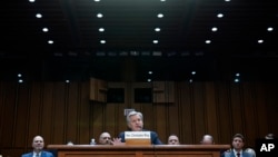 FBI Director Christopher Wray testifies before a Senate Judiciary Committee oversight hearing on Capitol Hill in Washington, Dec. 5, 2023. 