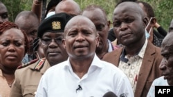 FILE — Kenya's Interior Minister Kithure Kindiki speaks after visiting the mass-grave site in Shakahola, outside the coastal town of Malindi, on April 25, 2023.