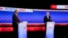 Президент Джо Байден (справа) и бывший президент Дональд Трамп во время дебатов, организованных CNN, 27 июня 2024 года в Атланте. (AP Photo/Gerald Herbert)