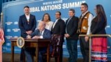 President Joe Biden signs the Executive Order on Reforming Federal Support for Tribal Nations, Wednesday, December 6, 2023, at the White House Tribal Nations Summit at the U.S. Department of the Interior in Washington, D.C.