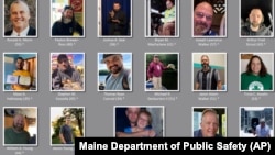 This poster provided by the Maine Department of Public Safety shows victims of the Oct. 25, 2023, shootings in Maine. (Maine Department of Public Safety via AP)