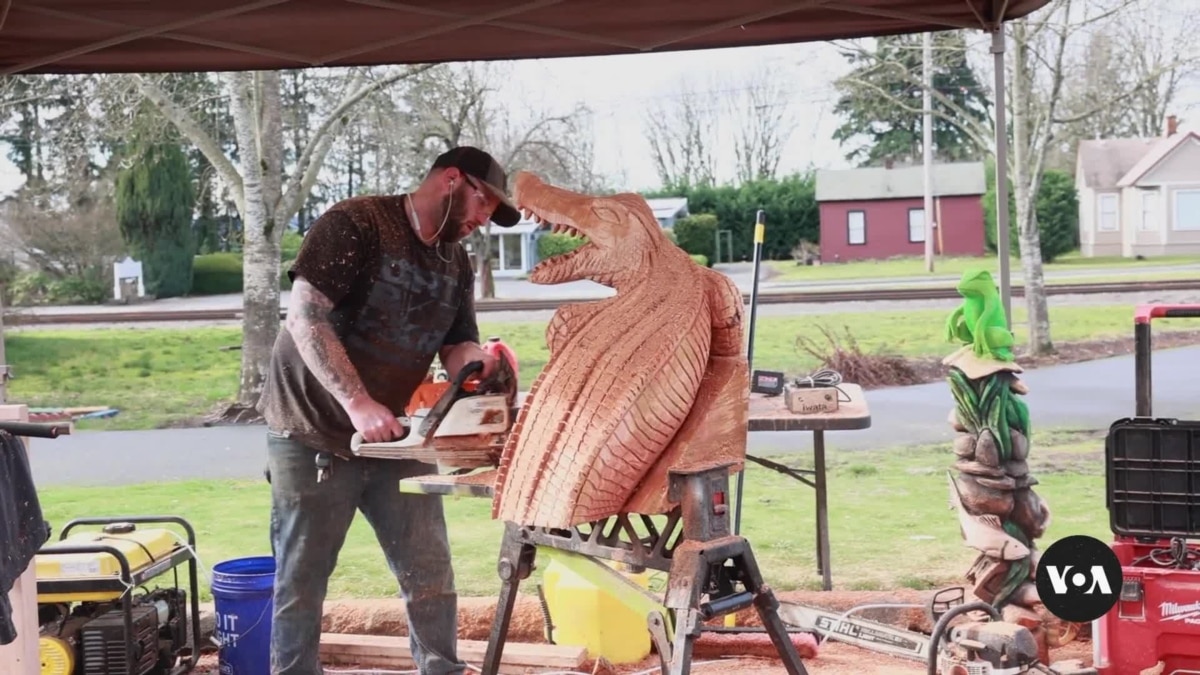 Chainsaw Artists Show Their Skills at Live Carving Event