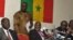 ARCHIVES - Moustapha Niass, Macky Sall, Amath Dansoko, Idrissa Seck et Cheikh Bamba Dieye, lors d'une conférence de presse à Dakar, le 4 février 2012.