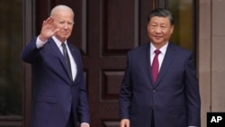 美国总统拜登与中国领导人习近平在加州费罗丽庄园举行双边会谈。（2023年11月15日）