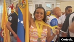 La venezolana Judazmin Mata dijo que juega dominó desde los 8 años de edad. [Cortesía]