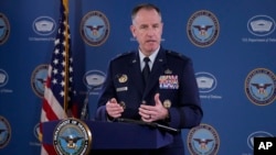 FILE - Pentagon spokesman Air Force Brig. Gen. Pat Ryder briefs reporters at the Pentagon in Washington, Feb. 10, 2023.
