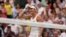 FILE -Czech Republic's Marketa Vondrousova reacts after beating Ukraine's Elina Svitolina to win their women's singles semifinal match on day 11 of Wimbledon, London, July 13, 2023. 