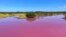 This Nov. 8, 2023, photo provided by Leslie Diamond shows the pond at the Kealia Pond National Wildlife Refuge on Maui, Hawaii. It turned pink Oct. 30, 2023. 