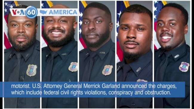 VOA60 America - Ex-Officers Face Federal Charges in Death of Black Man in Memphis