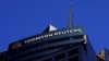 FILE - The Thomson Reuters logo is seen on a building in the Manhattan borough of New York City, Nov. 16, 2021.