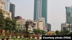 The view down Nguyen Hue street in Ho Chi Minh City, where Truong My Lan owns multiple buildings, including the Times Square building in the distance.