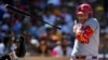 Louis Cardinals designated hitter Willson Contreras (40) reacts after being hit by a pitch during the sixth inning against the San Diego Padres at Petco Park in San Diego, California, April 3, 2025. 