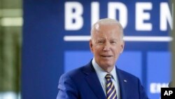 President Joe Biden speaks during a stop at a solar manufacturing company that's part of his 'Bidenomics' rollout July 6, 2023, in West Columbia, SC.