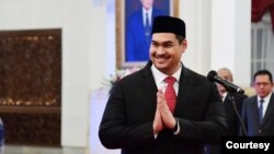 Menpora Ario Bimo Nandito Ariotedjo (Dito Ariotedjo) usai pelantikan di Istana Kepresidenan RI, Jakarta, 3 Maret 2023. (Biro Setpres)