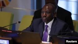 Kenya's President William Ruto speaks during the Sustainable Development Goals (SDG) Summit at United Nations headquarters in New York City, New York, Sept. 18, 2023.