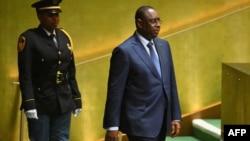 Le président sénégalais Macky Sall à la 78e Assemblée générale des Nations Unies au siège de l'ONU à New York, le 19 septembre 2023.