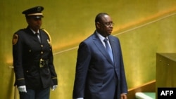 Le président sénégalais Macky Sall à la 78e Assemblée générale des Nations Unies au siège de l'ONU à New York, le 19 septembre 2023.