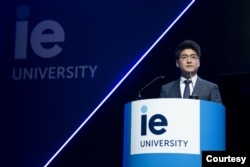 Eun Suk “Jason” Hong, a former DACA recipient, was the keynote speaker during his master's degree graduation in Spain. (Photo courtesy of Eun Suk Hong)