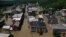 Streets are flooded by recent rain storms in Montpelier, Vermont, July 11, 2023.     