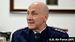 FILE - Air Force Vice Chief of Staff Gen. David Allvin speaks with civic leaders from communities near Hill Air Force Base, Utah, during a meeting at the Pentagon, June 21, 2023.