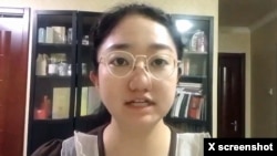 Chinese activist Li Qiaochu is seen in a screen grab from video posted to her X account Dec, 21, 2020. (@liqiaochu01)