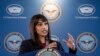 Juru bicara Pentagon Sabrina Singh berbicara dalam konferensi pers di Pentagon, Washington, pada 17 April 2023. (Foto: AP/Alex Brandon)