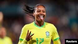 Ary Borges de Brasil celebra marcar su cuarto gol el lunes, 24 de julio de 2023 en Adelaida, Australia, en el Mundial Femenino de la FIFA. Matt Turner/AAP Imagen vía REUTERS