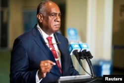 Ishmael Kalsakau, prime minister of Vanuatu, speaks after addressing delegates during a general assembly at United Nations Headquarters in New York City, March 29, 2023.