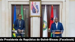 Paul Kagame, Presidente do Ruanda, e Umaro Sissoco Embaló, Presidente da Guiné-Bissau, Bissau, 17 Abril 2023