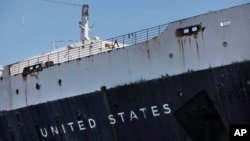 FILE - The SS United States is seen in Philadelphia, July 1, 2010. 