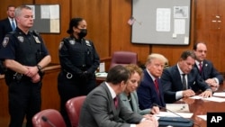 Former U.S. President Donald Trump appears in court for his arraignment, in New York, April 4, 2023.