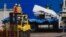 A view of the Horizon Arctic ship, as salvaged pieces of the Titan submersible from OceanGate Expeditions are returned, in St. John's harbor, Newfoundland, Canada, June 28, 2023. 