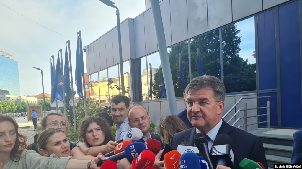 Kosovo, Pristina, special EU envoy Miroslav Lajcak during his visit