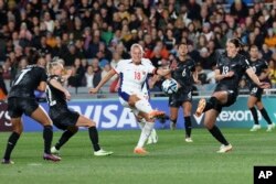 Norway's Frida Maanum takes a shot during the Women's World Cup soccer match between New Zealand and Norway in Auckland, July 20, 2023.