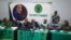 South Africa's former President Jacob Zuma, leader of the uMkhonto we Sizwe party, addresses members of the media on current political developments post-election, in Sandton, South Africa, June 16, 2024.
