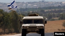 خودروی ارتش اسرائيل نزدیک مرز غزه - ژوئن ۲۰۲۴