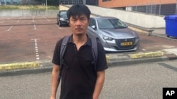 In this photo released by Gao Zhi, the Chinese dissident poses for a photo in the Hilversum district near Amsterdam, Netherlands, on July 19, 2023.